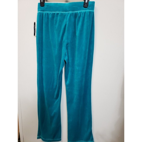 KIM ROGERS Track Suit  Pants Womens Sz S Athletic warm up green elastic velour - Picture 6 of 9